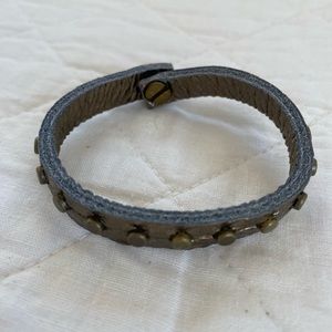 Tracey Tanner Golden Metallic Leather Brass Studded Bracelet